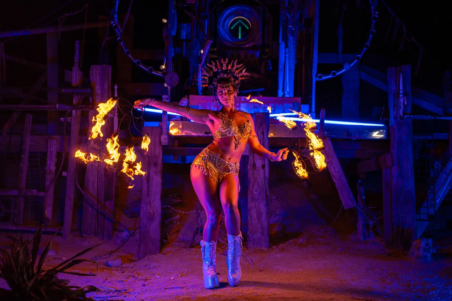 Malibu Mermaid fire performer