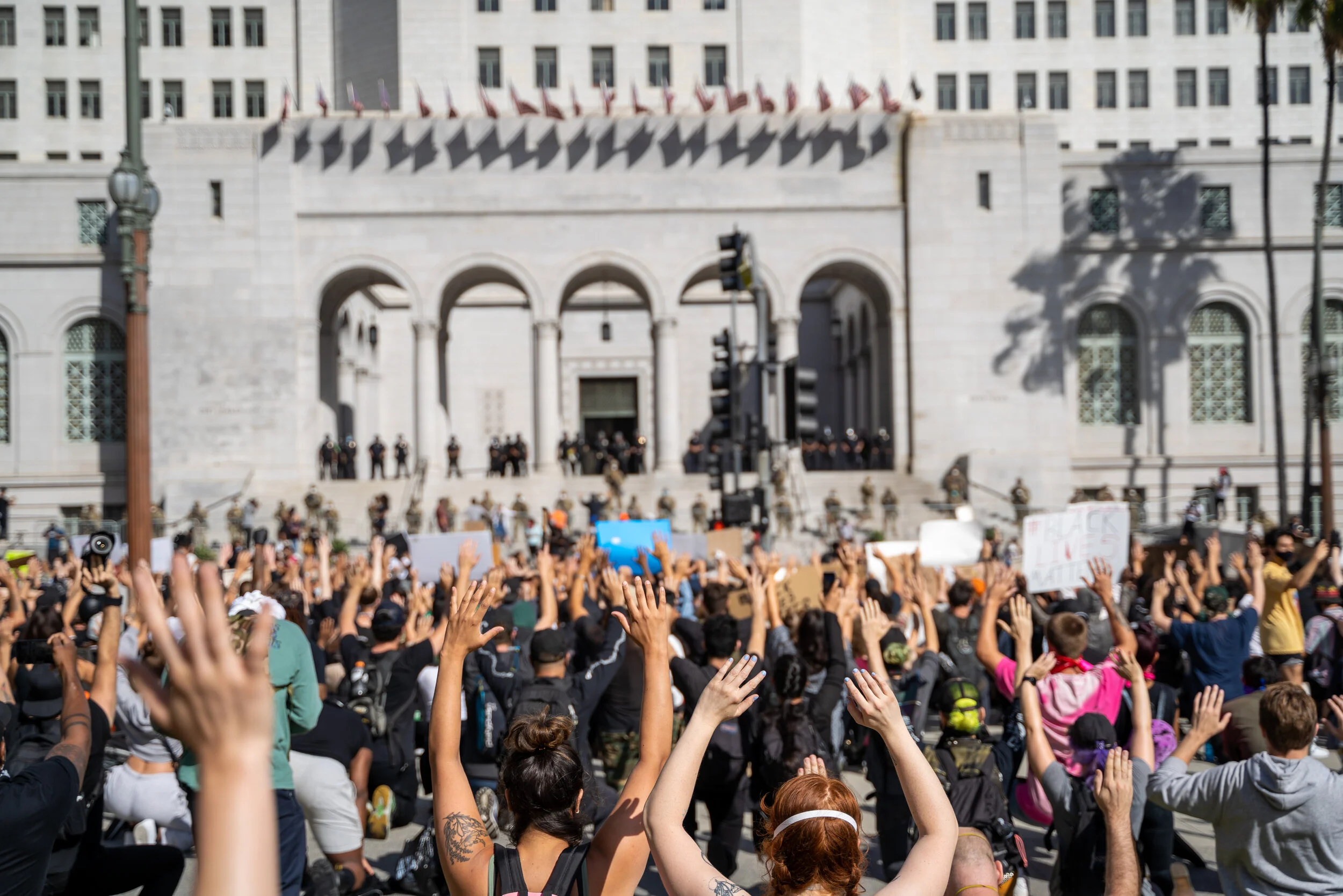 Hands up don't shoot — George Floyd protests, Los Angeles